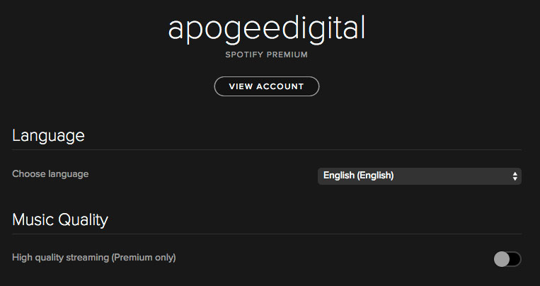 Change your Spotify settings to stream High Quality